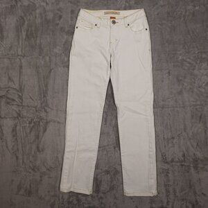 Christopher Blue jeans mid rise straight women's 6 white denim stretch